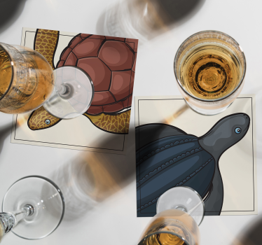 Sottobicchieri nerd illustrazioni di tartarughe colorate - TenStickers