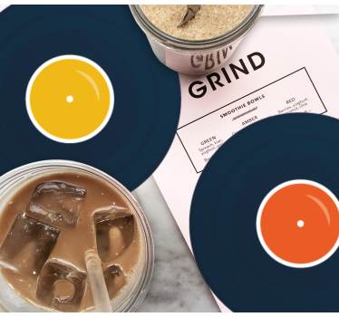 Sottobicchieri nerd ispirazione in vinile colorato - TenStickers