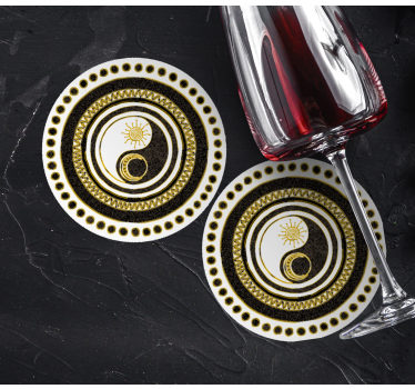 Sottobicchieri nerd motivo circolare yin yang - TenStickers