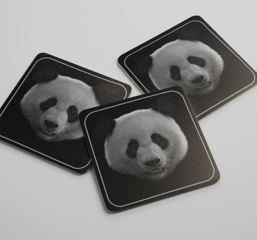 Sottobicchieri nerd motivo faccia di panda - TenStickers