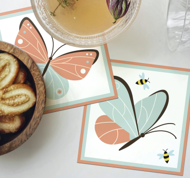 Sottobicchieri nerd motivo farfalle colorate - TenStickers