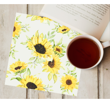 Sottobicchieri nerd motivo floreale girasole - TenStickers