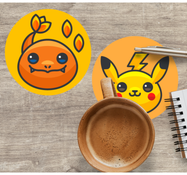 Sottobicchieri nerd personaggi dei cartoni carini - TenStickers