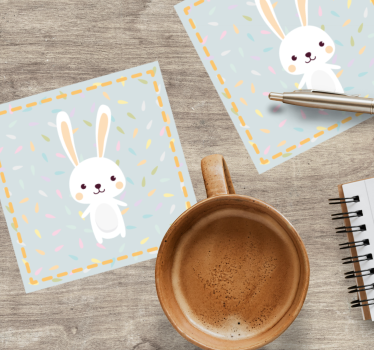 Sottobicchieri nerd personaggio coniglio carino - TenStickers