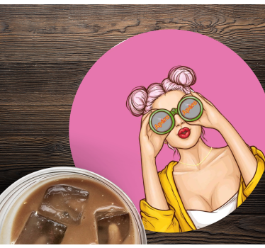 Sottobicchieri nerd personaggio giocoso con occhiali - TenStickers
