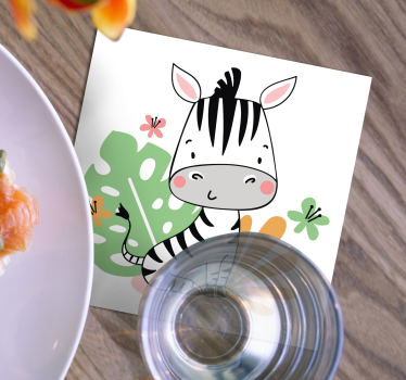 Sottobicchieri nerd personaggio zebra carina - TenStickers