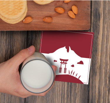 Sottobicchieri nerd porta torii di montagna - TenStickers