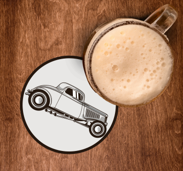 Sottobicchieri nerd silhouette auto classica - TenStickers