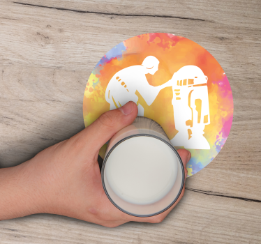 Sottobicchieri nerd silhouette di interazione dei personaggi - TenStickers
