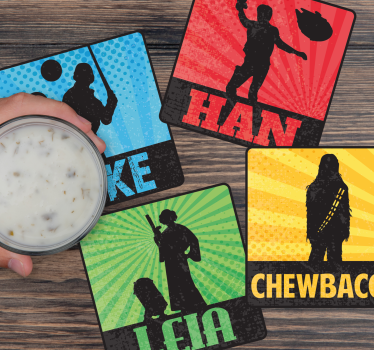 Sottobicchieri nerd silhouette di personaggi iconici - TenStickers