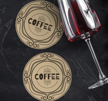 Sottobicchieri personalizzabile emblema circolare elegante - TenStickers