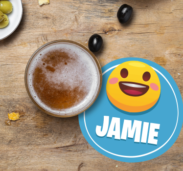 Sottobicchieri personalizzabile faccia sorridente - TenStickers