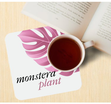 Sottobicchieri personalizzabile foglia di monstera - TenStickers