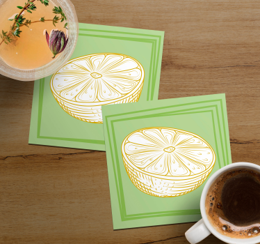 Sottobicchieri personalizzabile illustrazione fetta di lime - TenStickers