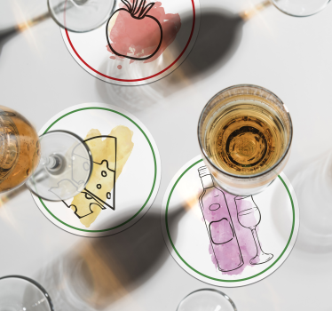 Sottobicchieri personalizzabile motivi cibo e bevande - TenStickers