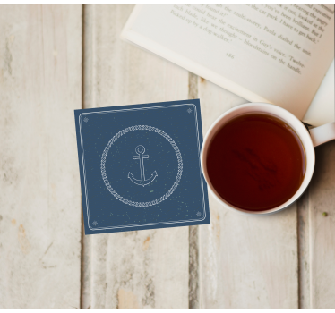 Sottobicchieri vintage ancora con corda - TenStickers