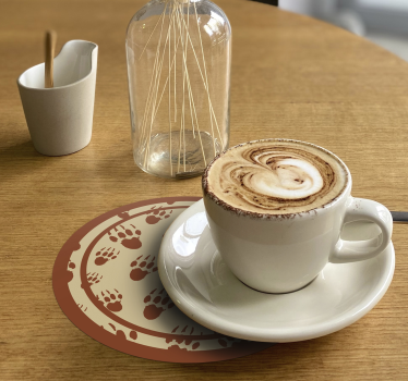 Sottobicchieri vintage cerchio con impronta marrone - TenStickers