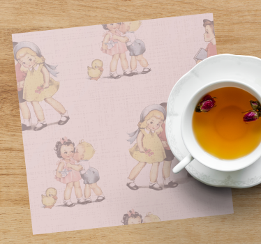 Sottobicchieri vintage illustrazioni infantili giocose - TenStickers