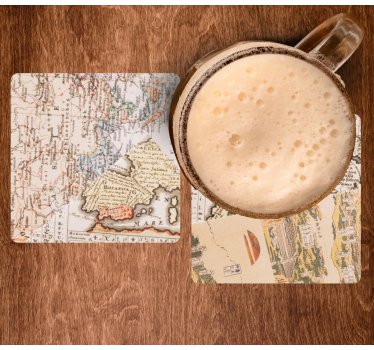 Sottobicchieri vintage mappe antiche - TenStickers