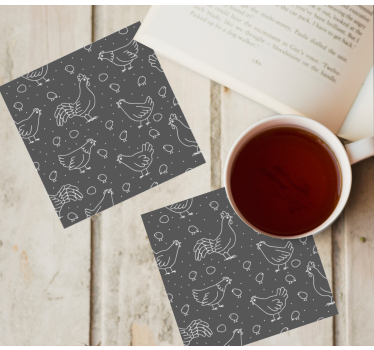 Sottobicchieri vintage motivi di gallina e pulcino - TenStickers