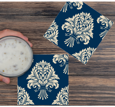 Sottobicchieri vintage motivo foglia intricata - TenStickers