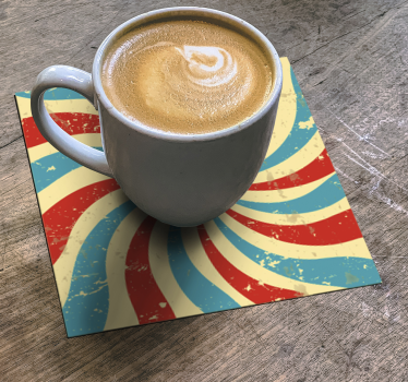 Sottobicchieri vintage motivo rosso blu vorticoso - TenStickers