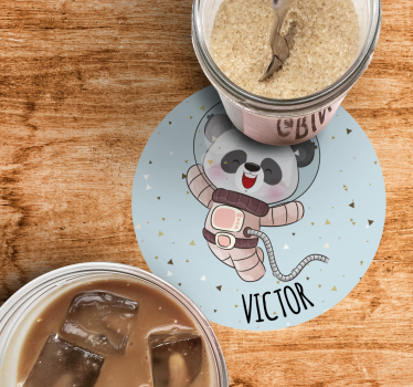 Sottobicchieri vintage panda astronauta allegro - TenStickers