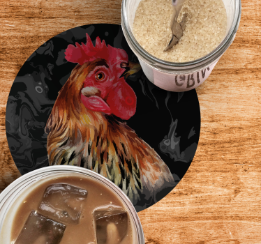 Sottobicchieri vintage ritratto di gallo realistico - TenStickers
