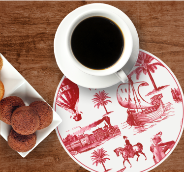 Sottobicchieri vintage scena nautica vintage - TenStickers