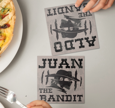 Sottobicchieri vintage silhouette di juan bandit - TenStickers