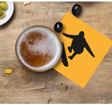 Sottobicchieri vintage silhouette skater - TenStickers