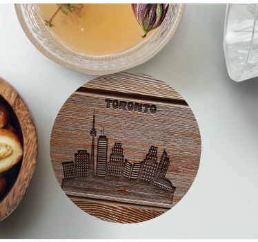 Sottobicchieri vintage silhouette skyline di toronto - TenStickers