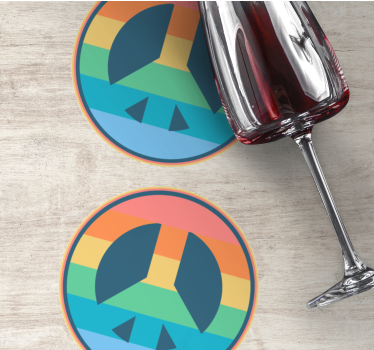 Sottobicchieri vintage simbolo della pace retro - TenStickers