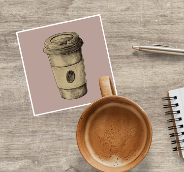 Sottobicchieri vintage tazza da caffè illustrata - TenStickers