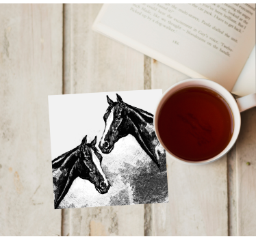 Sottobicchieri vintage teste di cavallo doppie - TenStickers