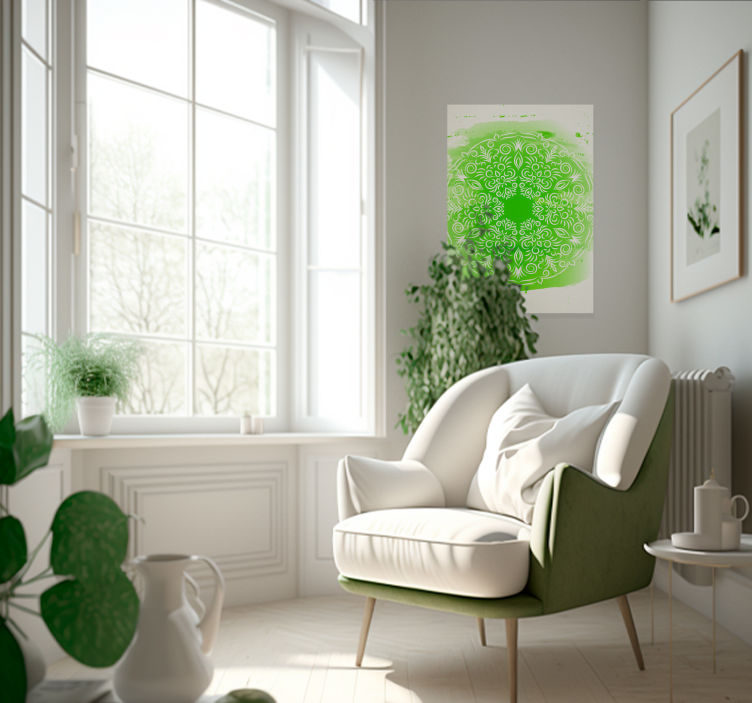 Poster con il mandala verde - TenStickers