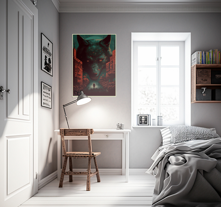 Poster con viso del lupo arrabbiato - TenStickers