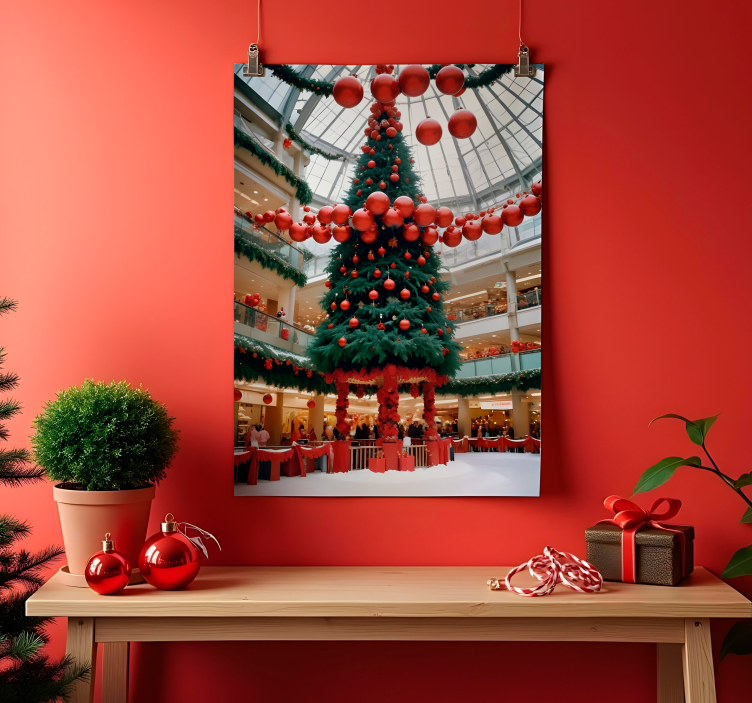 Poster di Natale albero nel centro commerciale - TenStickers