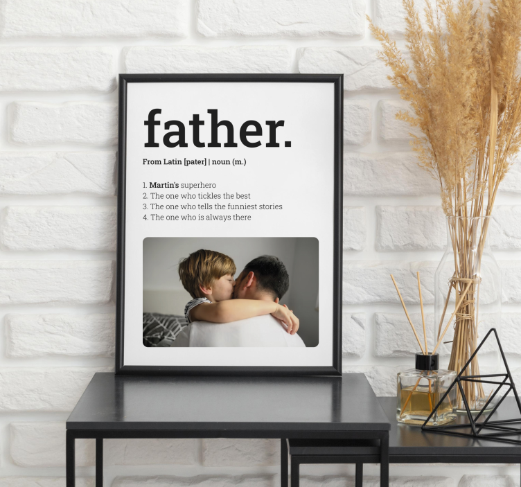 Poster da soggiorno parola descrittiva padre - TenStickers