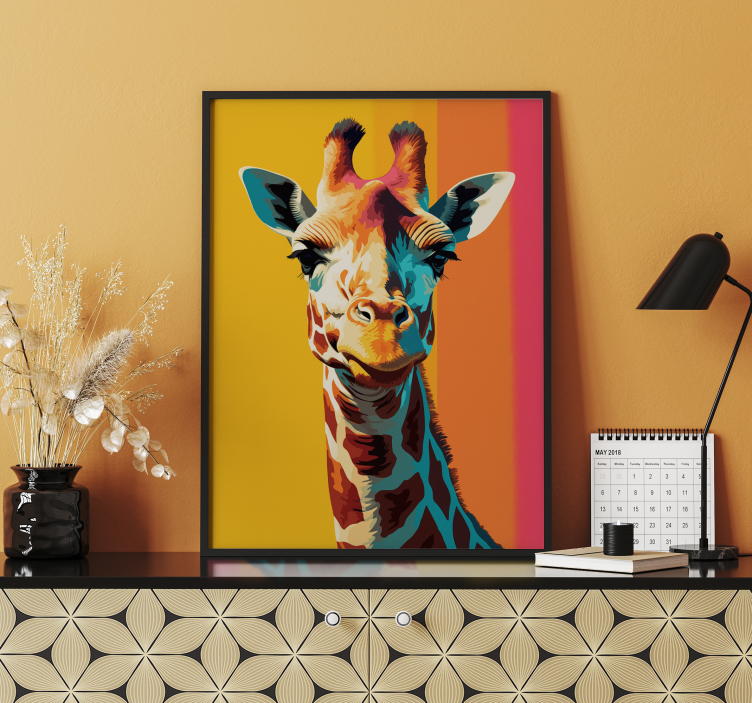 Poster pop art ritratto di giraffa - TenStickers