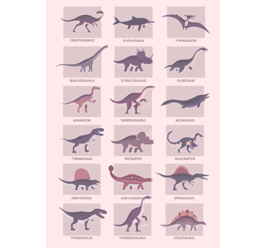 Poster di dinosauri diversi tipi - TenStickers