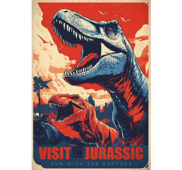 Poster di dinosauri visitare il giurassico - TenStickers