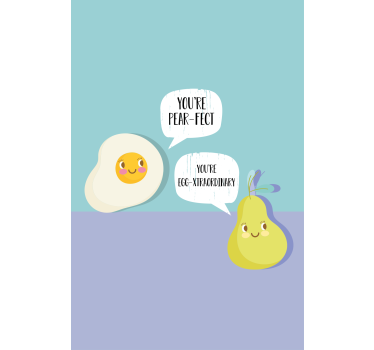 Poster da cucina gioco di parole uovo e pera - TenStickers