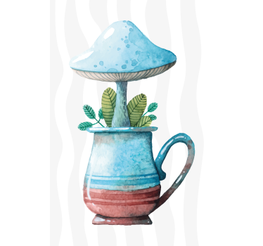 Poster da cucina design carino fungo in tazza - TenStickers
