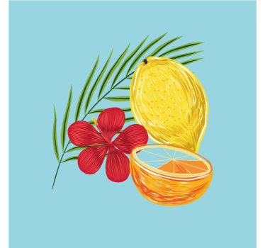 Poster da cucina design frutti limoni pastello - TenStickers