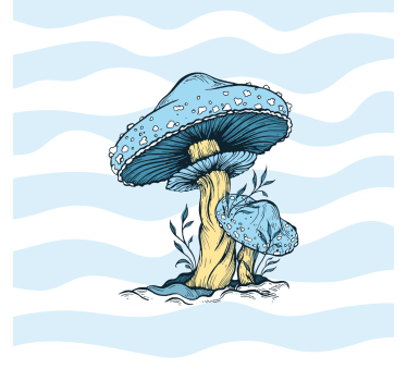 Poster da cucina illustrazione fungo blu - TenStickers