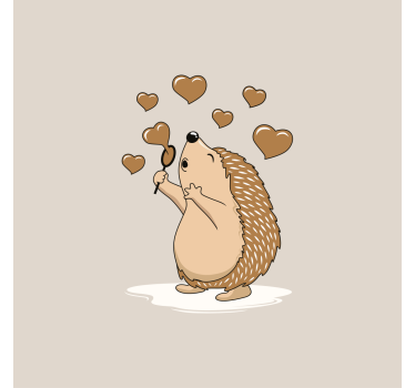 Poster da cucina riccio con cuori d'amore - TenStickers