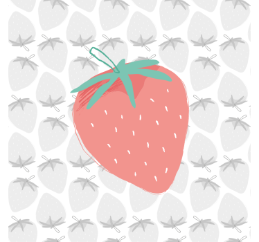 Poster da cucina motivo fragole pastello senza giunture - TenStickers