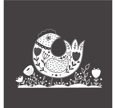 Poster da cucina galline orgogliose con fiori polacchi - TenStickers