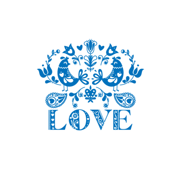 Poster da cucina insegna d'amore con fiori polacchi - TenStickers